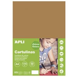 Cartulina APLI  170G A4 50H Avellana