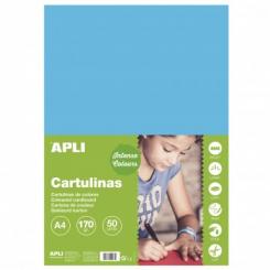 Cartulina APLI  170G A4 50H Azul Cielo