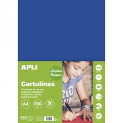 Cartulina APLI  170G A4 50H Azul Oscuro