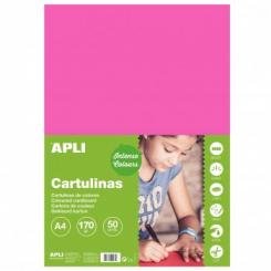 Cartulina APLI  170G A4 50H Fucsia
