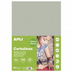 Cartulina APLI  170G A4 50H Gris