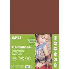 Cartulina APLI  170G A4 50H Marrón