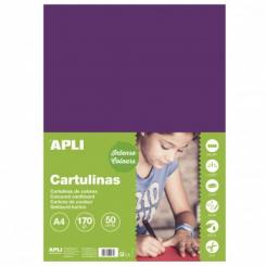 Cartulina APLI  170G A4 50H Morado