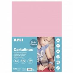 Cartulina APLI  170G A4 50H Rosa