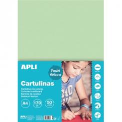 Cartulina APLI  170G A4 50H Verde Esmeralda
