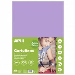 Cartulina APLI  170G A4 50H Violeta