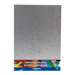 Cartulina Campus A4 Glitter Plata / 3 Uds