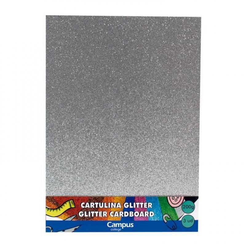 cartulina-campus-a4-glitter-plata-3-uds