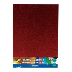 Cartulina Campus A4 Glitter Rojo / 3 Uds