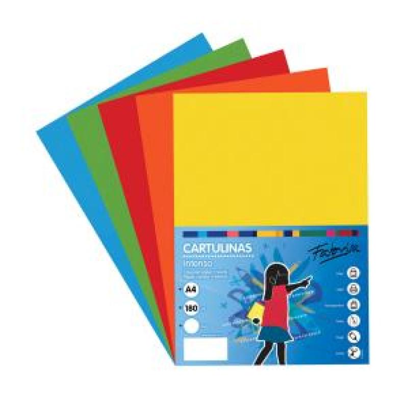 CARTULINA Fabripapel 180G A4 250 H Surtido Fuerte