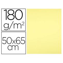 Cartulina LIDERPAPEL 50x65 cm 180 gr amarillo medio paquete de 25 hojas