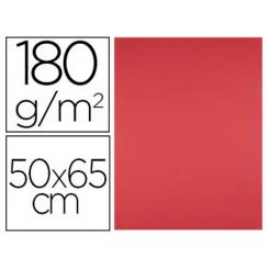 Cartulina LIDERPAPEL 50x65 cm 180g/m2 rojo paquete de 25 hojas