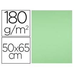 Cartulina LIDERPAPEL 50x65 cm 180g/m2 verde hierba paquete de 25 hojas
