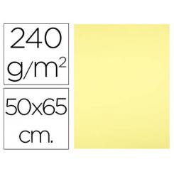 Cartulina LIDERPAPEL 50x65 cm 240g/m2 amarillo medio paquete de 25 hojas