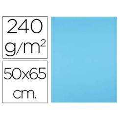 Cartulina LIDERPAPEL 50x65 cm 240g/m2 celeste paquete de 25 hojas