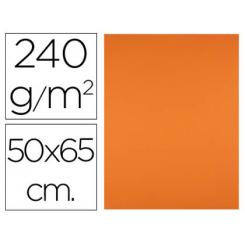 Cartulina LIDERPAPEL 50x65 cm 240g/m2 naranja