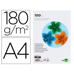 Cartulina LIDERPAPEL A4 180g/m2 blanco paquete de 100 hojas