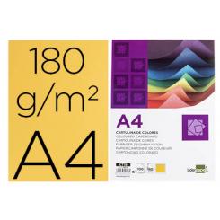 Cartulina LIDERPAPEL A4 180g/m2 oro paquete de 100 hojas