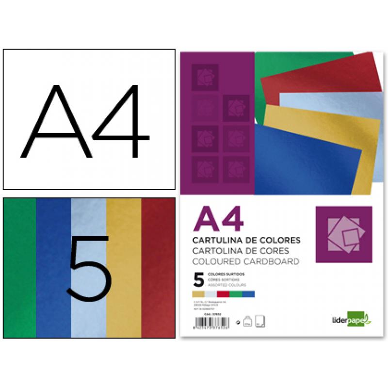 cartulina-liderpapel-a4-235-gr-m2-metalizada-5-colores-surtidos-paquete-de-50