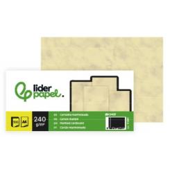 Cartulina Marmoleada LIDERPAPEL DIN A4 240gr Crema Claro Paquete de 100 Hojas
