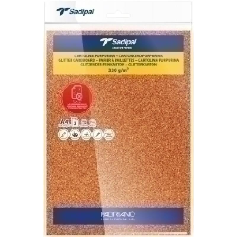 cartulina-purpurina-a4-sadipal-330g-cobre-paquete-de-3