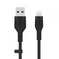 Belkin Cbl Silicqe USB-A LTG 2M noir Negro