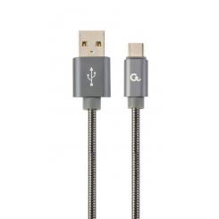 Cablexpert CC-USB2S-AMCM-2M-BG cable USB USB 2.0 USB A Micro-USB B Gris