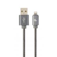 Cablexpert CC-USB2S-AMLM-2M-BG cable de conector Lightning Gris