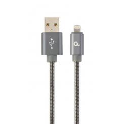 Cablexpert CC-USB2S-AMLM-2M-BG cable de conector Lightning Gris