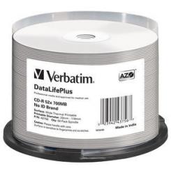 CD-R Verbatim 700MB 52x DataLifePlus Wide Tónermal Professional (Tarrina 50)