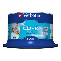 CD-R VERBATIM 700Mb 52x Imprimible Inkjet Super Azo(Tarrina 50 unidades)