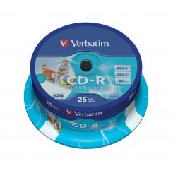 CD-R VERBATIM 700Mb 52X Printable(Tarrina 25 Ud)