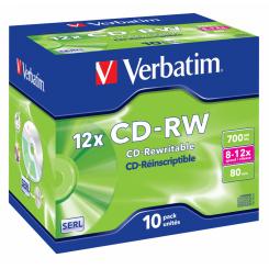 CD-RW VERBATIM 700Mb 12x (Pack 10 unidades)