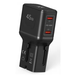 Celly MULTIPLUGSL45W cargador de dispositivo móvil Auriculares, Smartphone, Tableta Negro Corriente alterna Carga rápida Interior