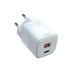 Celly TC2USBUSBC20EVO cargador de dispositivo móvil Universal Blanco Corriente alterna Carga rápida Interior