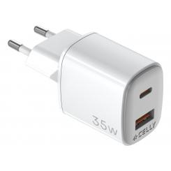 Celly UPTC1USB1USBC35 cargador de dispositivo móvil Universal Blanco Corriente alterna Carga rápida Interior
