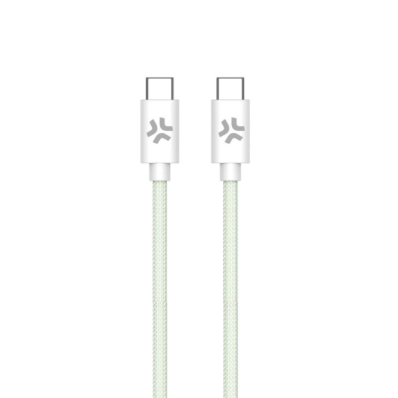 celly-usbcusbccottgn-cable-usb-15-m-usb-c-verde-blanco