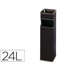 Cenicero papelera cuadrado Sie 403 negro metalico 65x18x18 cm.