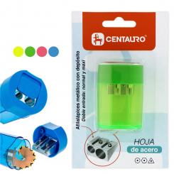 CENTAURO Blister 1 Afilalápiz Doble con Depósito