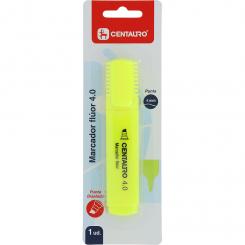 CENTAURO Blister 1 Marcador Fluor 4mm Punta Biselada Amarillo