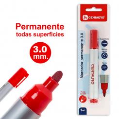 CENTAURO Blister 1 Marcador Permanente 3mm Punta Conica Rojo