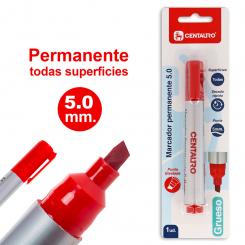 CENTAURO Blister 1 Marcador Permanente 5mm Punta Biselada Rojo