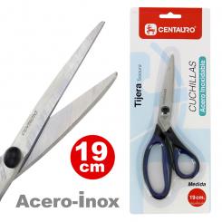 CENTAURO Blister 1Tijera Oficina 19Cm Mango Negro y azul