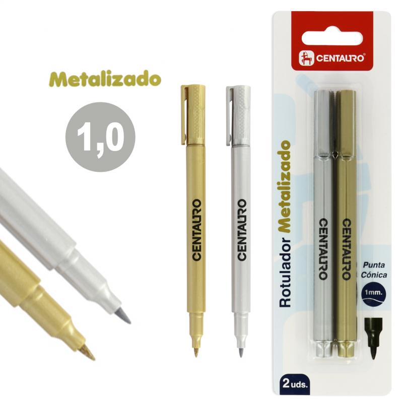 centauro-blister-2-rotuladores-metalicos-1mm-oroplata