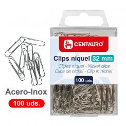 CENTAURO Caja 100 Clips Niquel 32mm Centauro