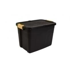 Cep Caja Almacenamiento Strata By Cep Hw442 60 Litros Apilable Con Tapa Servicio Pesado Negro