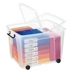Cep Caja Almacenamiento Strata By Cep Hw676 75 Litros Apilable Con Ruedas Cristal