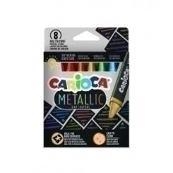 Ceras De Colores Carioca Metallic Maxi Triangular Caja De 8