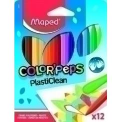 Ceras Maped Plasticlean Color Peps Estuche De 12