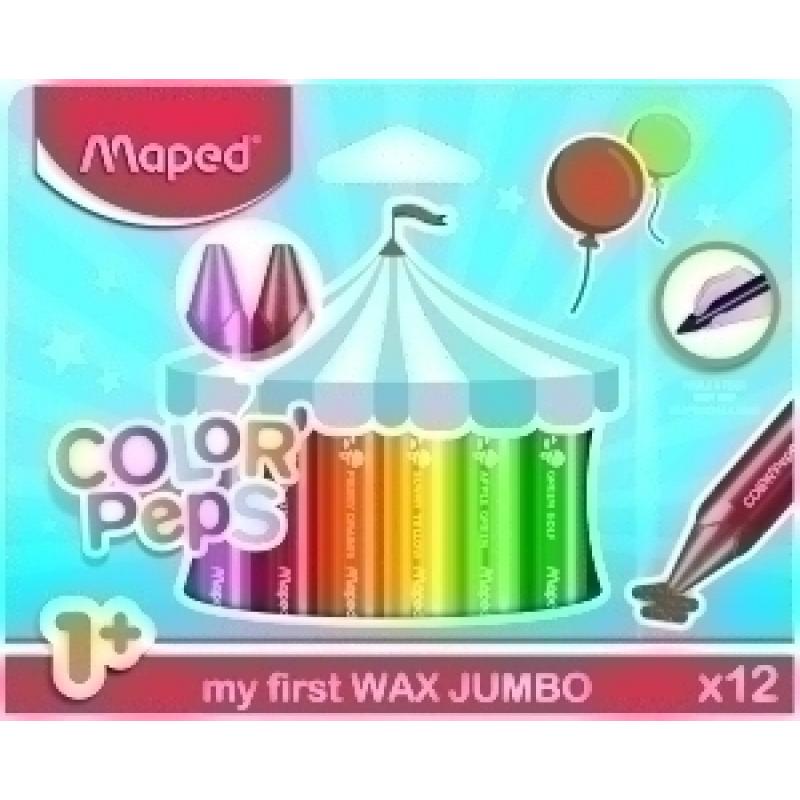 ceras-maped-wax-jumbo-color-peps-estuche-de-12